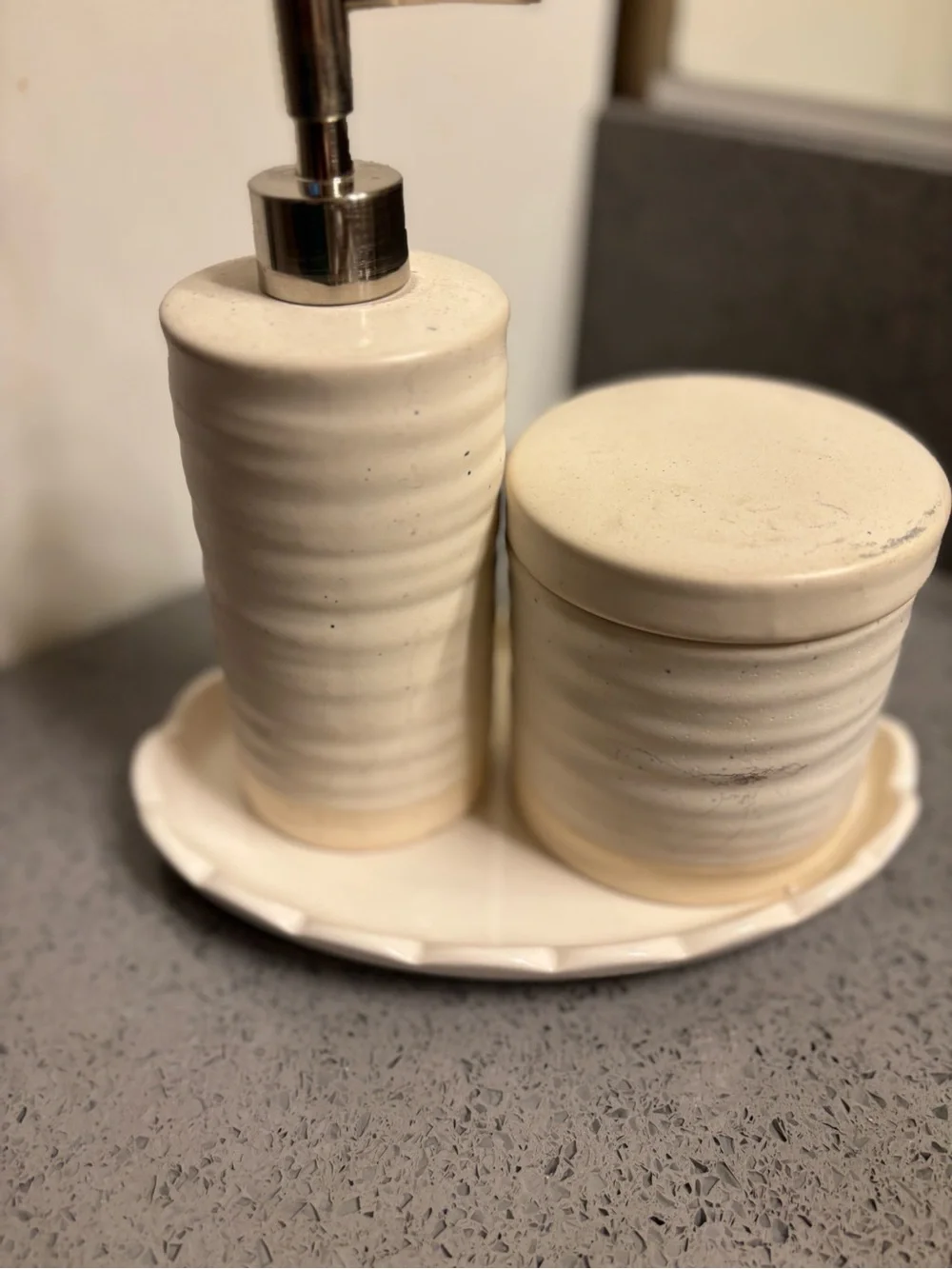 Threshold Ceramic Bath Set - Cream Soap Dispenser and Jar